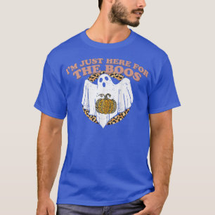 Just Here For The Boos Funny Ghost Leopard Hallowe T-Shirt