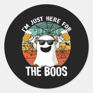 Just Here For The Boos Funny Halloween Beer Lovers Classic Round Sticker
