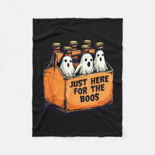 Just Here for the Boos Funny Halloween Ghost Beer Fleece Blanket