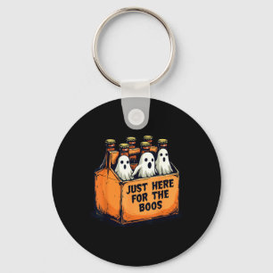 Just Here for the Boos Funny Halloween Ghost Beer Key Ring