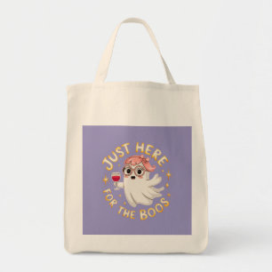 Just Here for the Boos - Funny Halloween Ghost Tote Bag