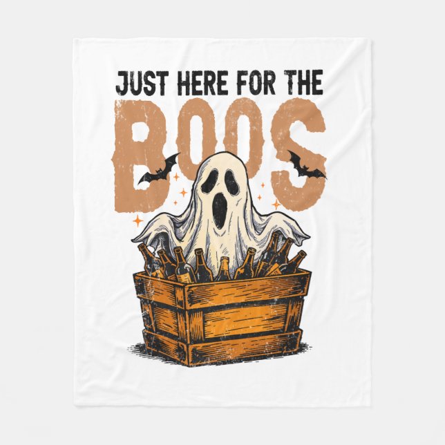 Just Here for the Boos Halloween Fleece Blanket (Front)
