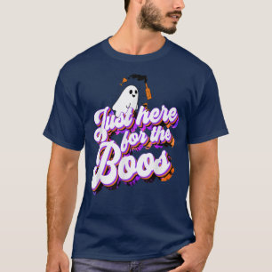 Just Here For The Boos Halloween Ghost Drinking Bo T-Shirt