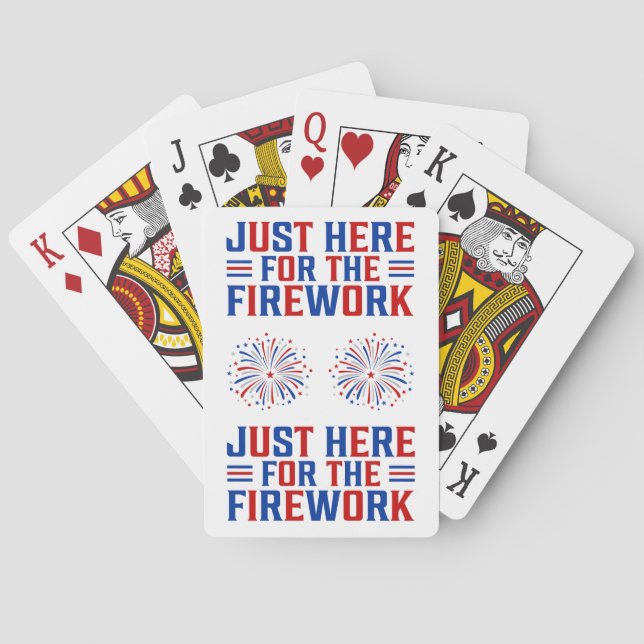 Just Here For The Fireworks Funny For Couple Playing Cards (Back)