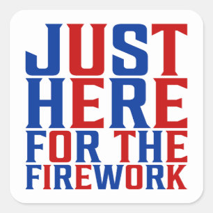 Just Here For The Fireworks Funny For Couple Square Sticker
