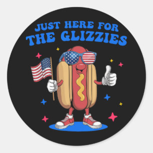 Just Here For The Glizzies Funny Fourth Of July Wi Classic Round Sticker