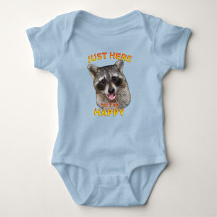 Just Here for the Happy Raccoon Baby Bodysuit