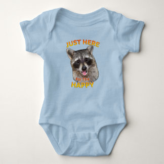 Just Here for the Happy Racoon Baby Bodysuit