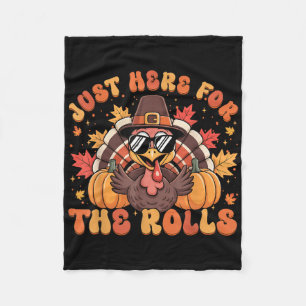Just Here For The Rolls Thanksgiving Dinner Boy Gi Fleece Blanket