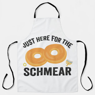 Just Here For the Schmear Funny Hanukkah Bread Apron