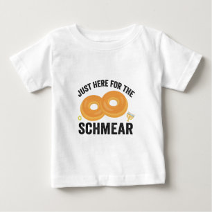 Just Here For the Schmear Funny Hanukkah Bread   Baby T-Shirt