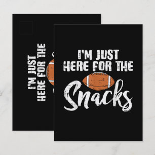 Just Here for The Snacks American Football Funny Invitation Postcard