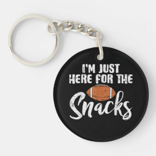 Just Here for The Snacks American Football Funny Key Ring