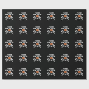 Just Here for The Snacks American Football Funny Wrapping Paper