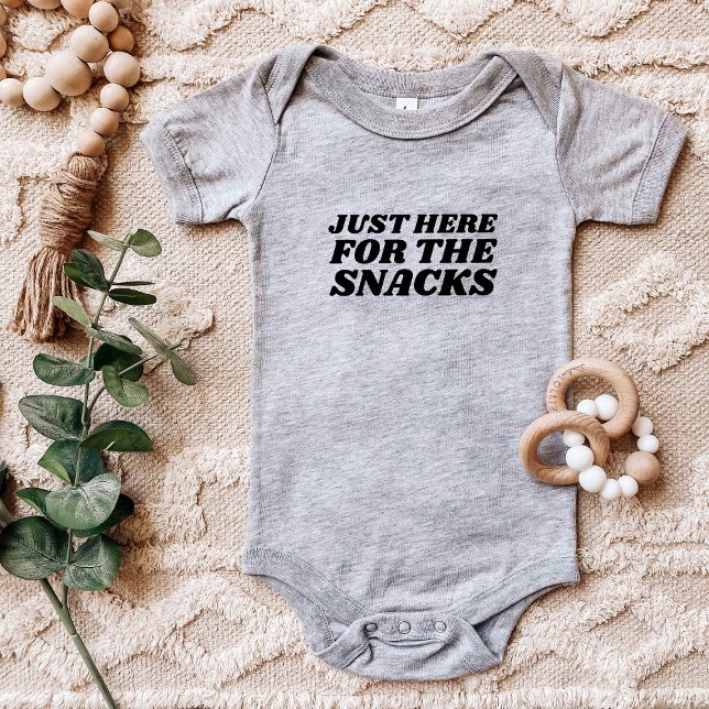 Just Here for the Snacks Funny Baby Bodysuit (Creator Uploaded)
