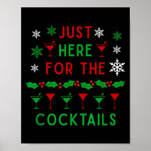 Just Here For The Tails Christmas Boozy Xmas Holid Poster