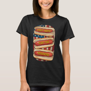 Just Here For The Wieners July 4th Hot Dog Patriot T-Shirt