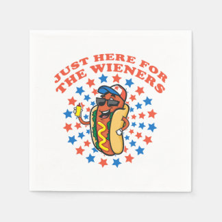 Just Here For The Wieners Napkin