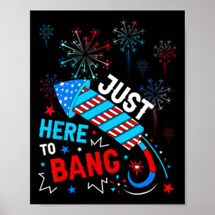 Just Here To Ng Funny 4th Of July Independence Day Poster