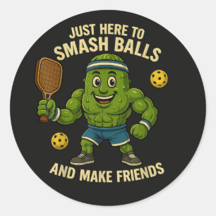 Just Here to Smash Balls and Make Friends Classic Round Sticker
