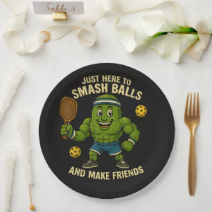 Just Here to Smash Balls and Make Friends Paper Plate