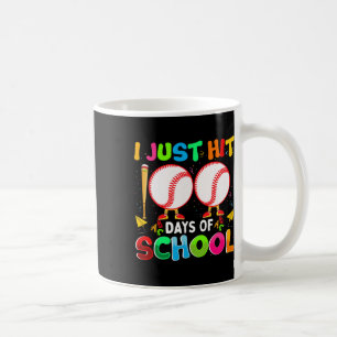 Just Hit 100 Days Of School Baseball 100th Day Boy Coffee Mug