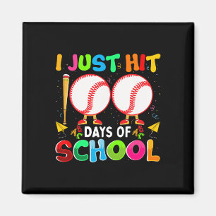 Just Hit 100 Days Of School Baseball 100th Day Boy Magnet