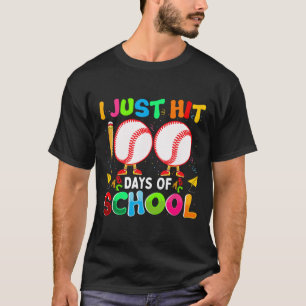 Just Hit 100 Days Of School Baseball 100th Day Boy T-Shirt