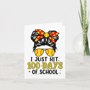 Just Hit Happy 100 Days Of School Softball Messy B Card