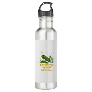 "Just Hoppin’ Funny Grasshopper Art" 710 Ml Water Bottle