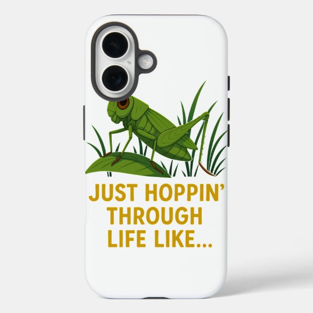 "Just Hoppin’ Funny Grasshopper Art" Case-Mate iPhone Case (Back)