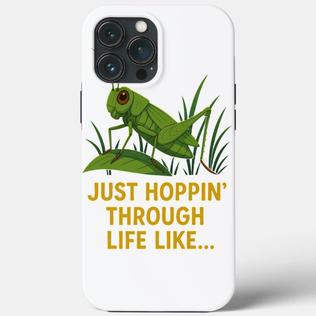 "Just Hoppin’ Funny Grasshopper Art" Case-Mate iPhone Case (Back)