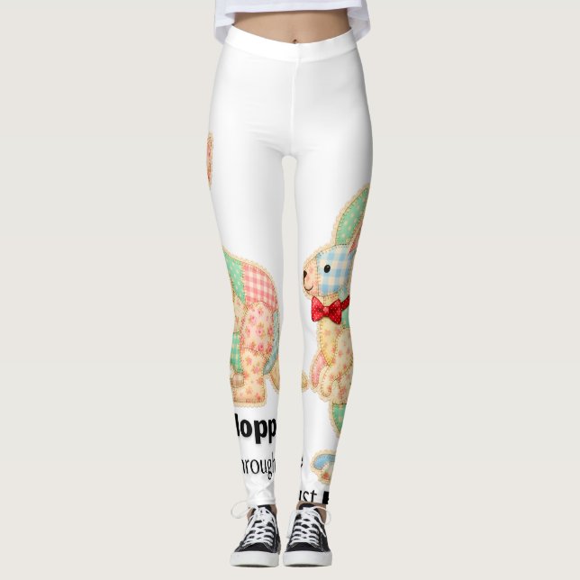 Just Hopping Through Life Kangaroo Design Leggings (Front)