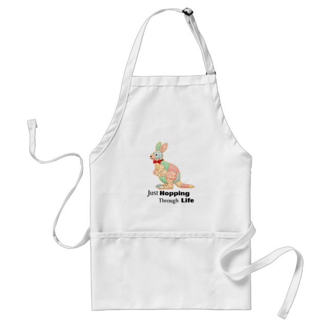 Just Hopping Through Life Kangaroo Design Standard Apron (Front)