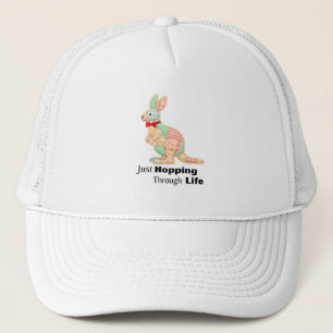 Just Hopping Through Life Kangaroo Design Trucker Hat