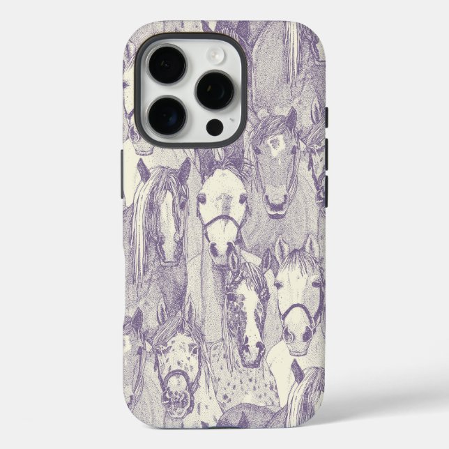 just horses violet pearl Case-Mate iPhone case (Back)