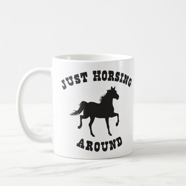 Just Horsing Around Horse Coffee Mug (Left)