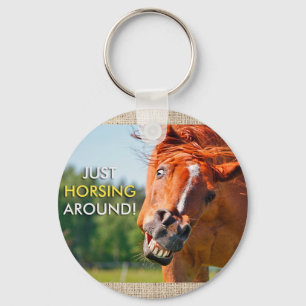 Just Horsing Around Horse Photograph Key Ring