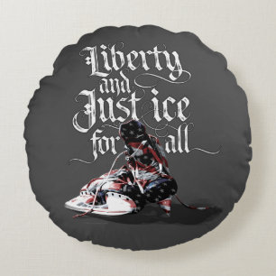 Just Ice For All (Hockey) Round Pillow
