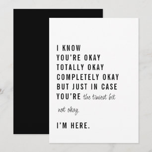 Just in Case You’re Not Okay Support Card
