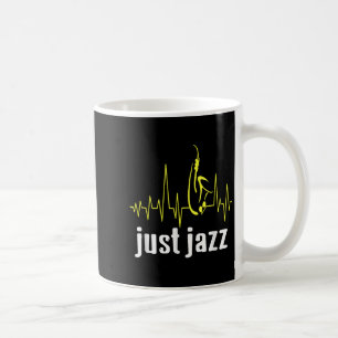 Just Jazz Cool Saxophone Heartbeat Music Coffee Mug