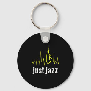 Just Jazz Cool Saxophone Heartbeat Music Key Ring