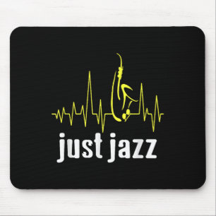Just Jazz Cool Saxophone Heartbeat Music  Mouse Pad