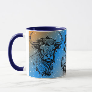 just keep moving forward, grafitti cow mug