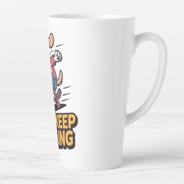 Just Keep Rolling – Funky Skate Dog Edition Latte Mug (Right)