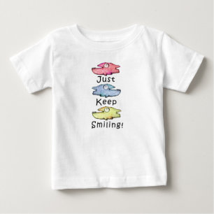 Just Keep Smiling! Colourful toothy fish Baby T-Shirt