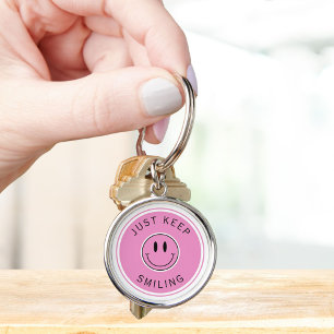 Just Keep Smiling Key Ring