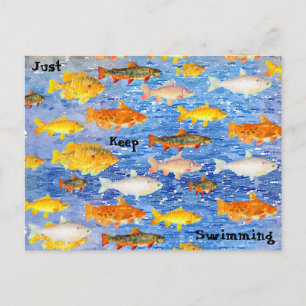 Just Keep Swimming-A Collection of Fish Postcard