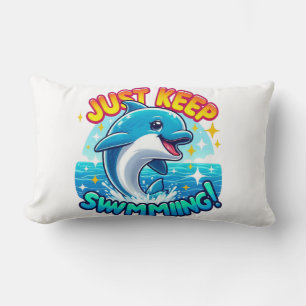 Just Keep Swimming Dolphin Lumbar Cushion