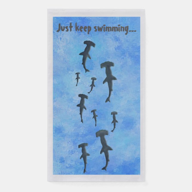 Just Keep Swimming, Sharks Napkin (Front)